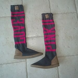 PINK VS Knee High Sock Boots